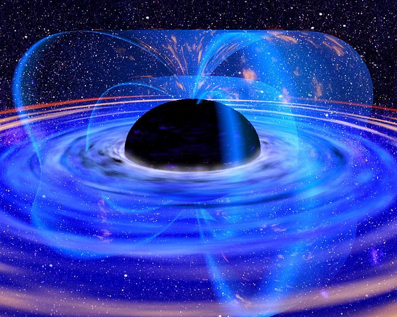 Black holes, Blue light, PD NASA- Licencia cc